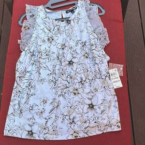 NWT INC International Concepts Flutter sleeves top Size XL